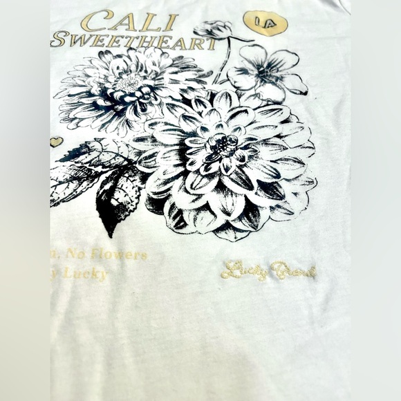 Lucky Brand “Cali Sweetheart” Graphic Tee – White, Size M, NWT - Picture 4 of 7